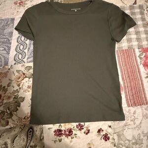 American Eagle Outfitters Women's Green Short Sleeve Tee